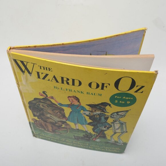 Vintage The Wizard of Oz Hardcover Book L. Frank Baum 1950s Illustrated Colour - Picture 4 of 15